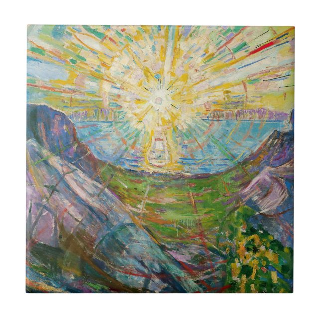 Azulejo De Cerâmica Edvard Munch - O Sol 1916 (Frente)