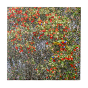 AZULEJO DE CERÂMICA  EFEITO DA ARTE DA ÁRVORE CALLISTEMON AUSTRÁLIA DA