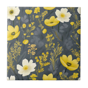 Azulejo De Cerâmica Efeito da Madeira Vintage Floral Agilizada