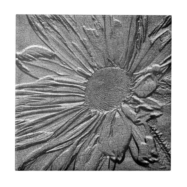 Azulejo De Cerâmica Efeito de aparência texturizada Floral de Margarid (Frente)