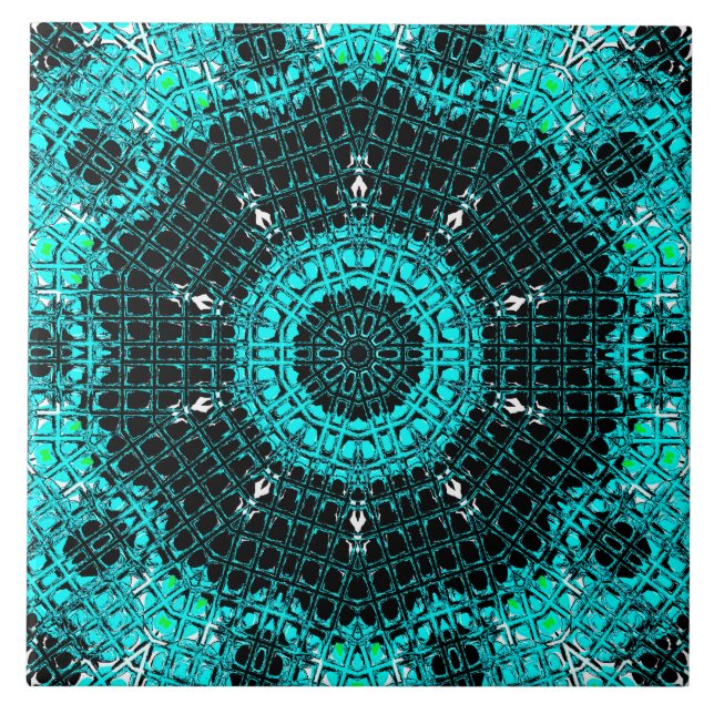 Azulejo De Cerâmica Efeito de Vidro Aquamarino (Frente)