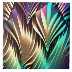 Azulejo De Cerâmica Efeito Iridescente Curvas Art Déco