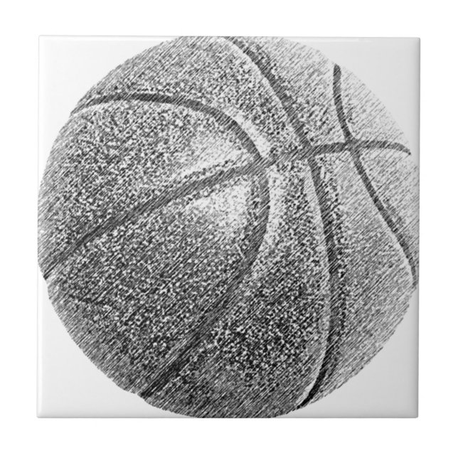 Azulejo De Cerâmica Efeito Lápis de Basquete (Frente)