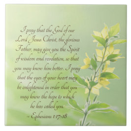 Azulejo De Cerâmica Éfesianos 1:17-18 Espírito de Sabedoria e Revelaçã