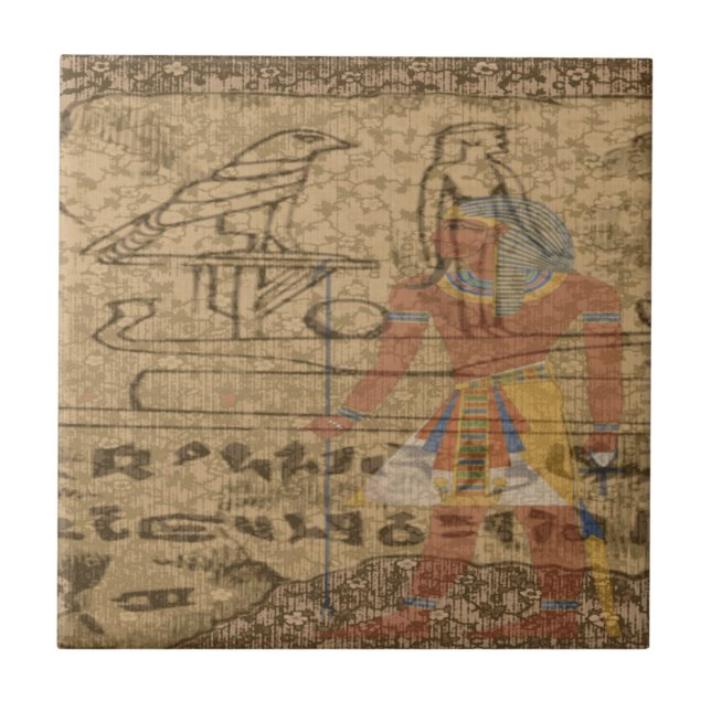 Azulejo De Cerâmica Egípcio jeroglífico (Frente)