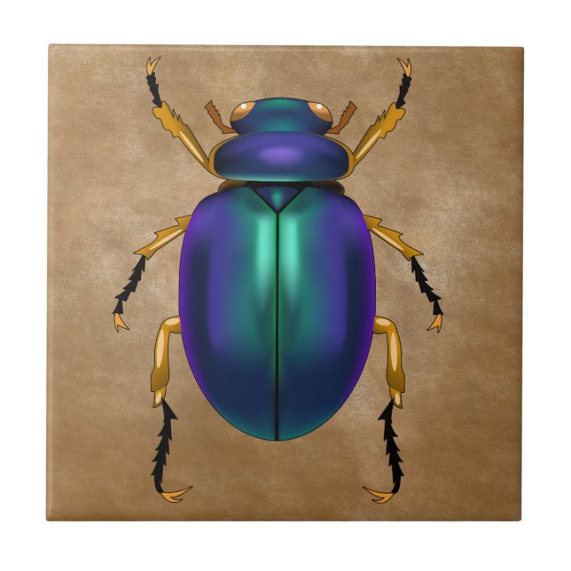 Azulejo De Cerâmica Egípcio Sands Scarab Beetle (Frente)