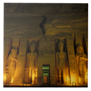 Azulejo De Cerâmica Egito, Abu Simbel, fachada iluminada de Small
