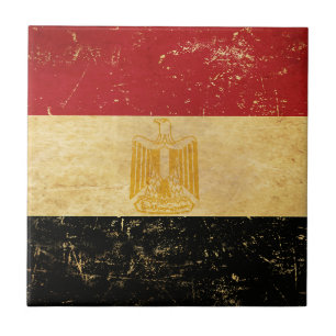 Azulejo De Cerâmica Egito Flag Vintage Grunge Design Cerâmica Azulejo