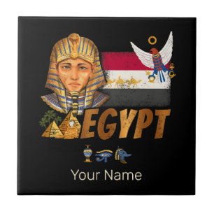 Azulejo De Cerâmica Egito Vintage Pharaoh Flag E Pirâmides Souvenir