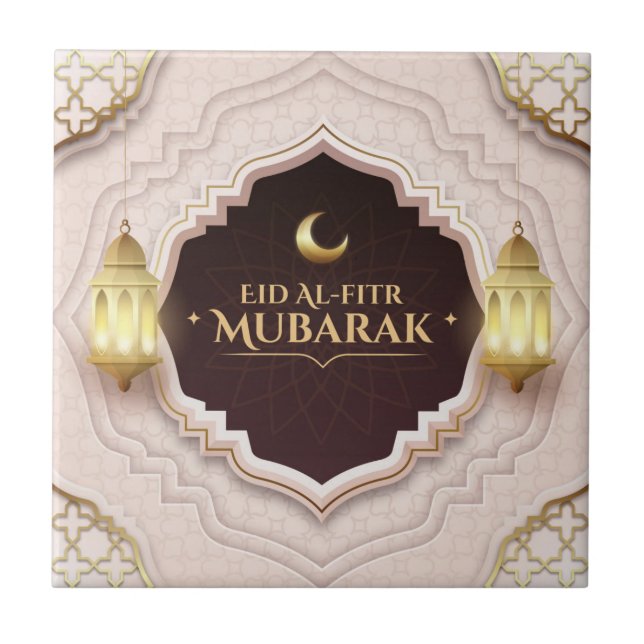 Azulejo De Cerâmica Eid Al-Fitr Mubarak (Frente)