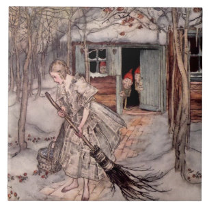 Azulejo De Cerâmica “Ela Encontrou Morangos Maduros” de Arthur Rackham