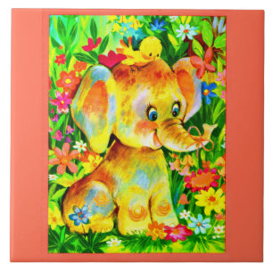 Azulejo De Cerâmica elefante bebê