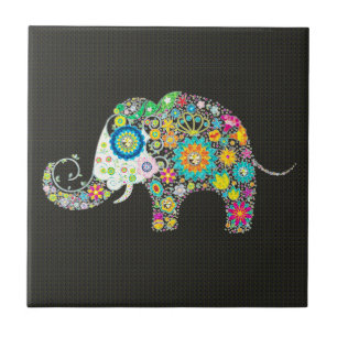 Azulejo De Cerâmica Elefante da flor - parafusos prisioneiros do