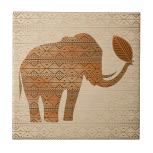 Azulejo De Cerâmica Elefante - Design de Arte Tribal