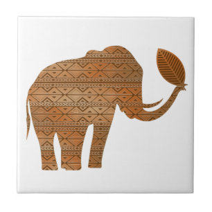 Azulejo De Cerâmica Elefante - Design de Arte Tribal