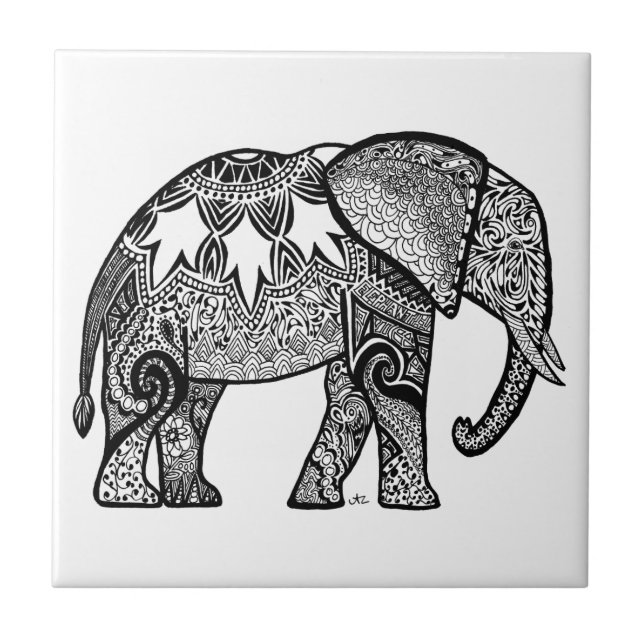 Azulejo De Cerâmica Elefante modelado (Frente)