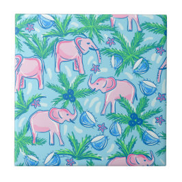Azulejo De Cerâmica Elefante rosa de pré-disquete