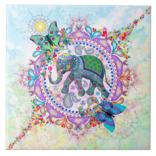 Azulejo De Cerâmica Elefante sagrado