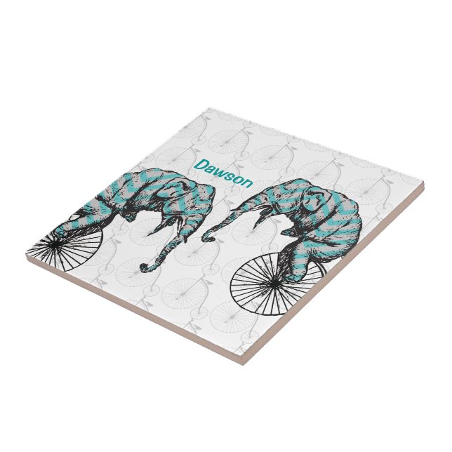 Azulejo De Cerâmica Elefantes Mais Bikes Iguais IIKES! (Lateral)