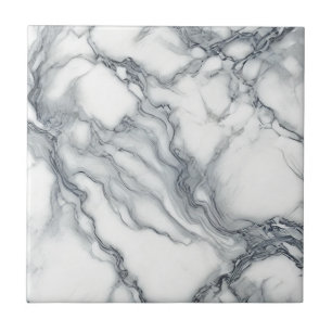 Azulejo De Cerâmica Elegância Cinza Chic e Branco com Aparência de Már