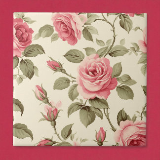 Azulejo De Cerâmica Elegância de Flor de Pêssego Pétala Rosa