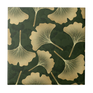 Azulejo De Cerâmica Elegância do Ginkgo Esmeralda – Botânica de Luxo a