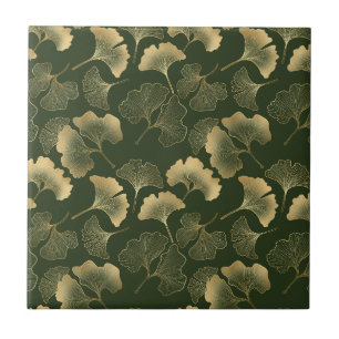 Azulejo De Cerâmica Elegância do Ginkgo Esmeralda – Botânica de Luxo e