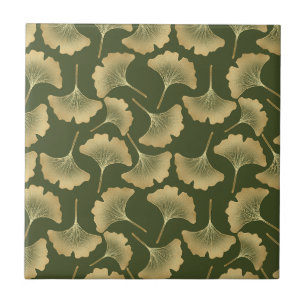 Azulejo De Cerâmica Elegância do Ginkgo Esmeralda – Botânica de Luxo e