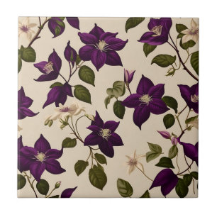 Azulejo De Cerâmica Elegant Clematis Vine