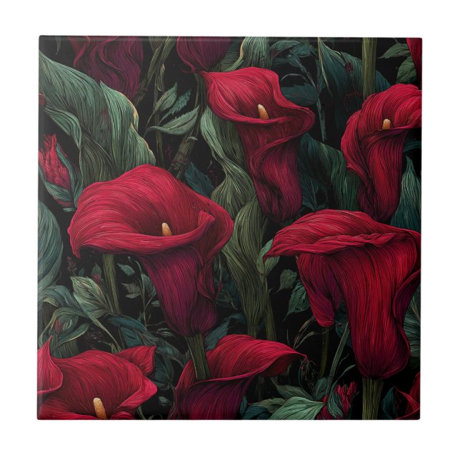 Azulejo De Cerâmica Elegant Mediterranean Calle Lilies Tiles  (Frente)