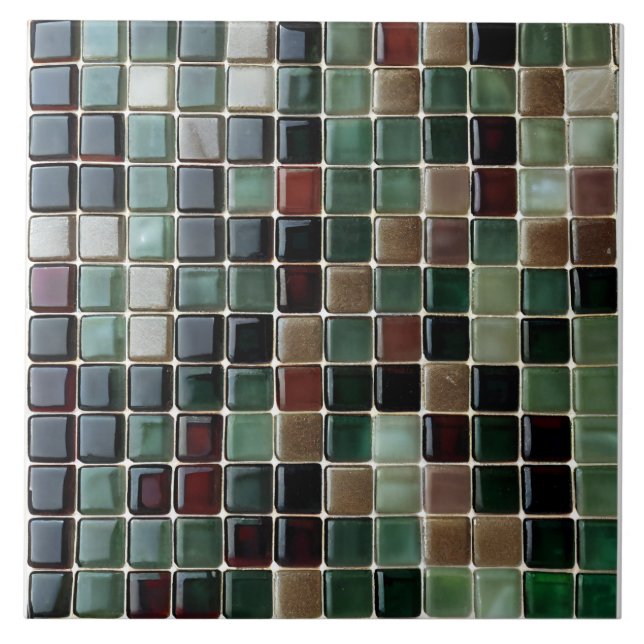 Azulejo De Cerâmica Elegant stylish Emerald Green & Gold Agate mosaic (Frente)