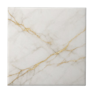 Azulejo De Cerâmica Elegant White Marble with Gold Veins Ceramic Tile