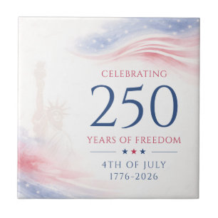 Azulejo De Cerâmica Elegante 250º Dia da Independência Americana 4 de 
