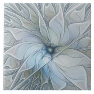 Azulejo De Cerâmica Elegante Beleza Arte Fractal Abstrata Moderna Flor