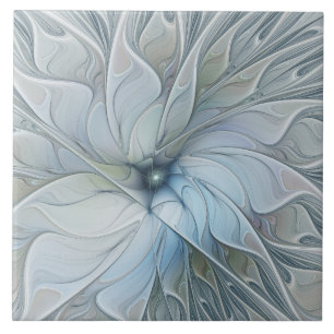 Azulejo De Cerâmica Elegante Beleza Arte Fractal Abstrata Moderna Flor