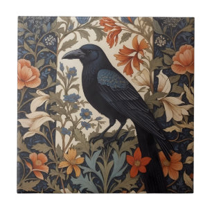 Azulejo De Cerâmica Elegante Black Raven William Morris Inspirou Flora