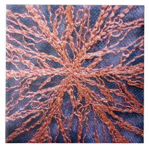 Azulejo De Cerâmica Elegante bordado de laranja queimado