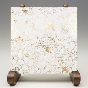 Azulejo De Cerâmica Elegante Estilo de Mármore com Veias Douradas Bolh