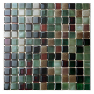 Azulejo De Cerâmica Elegante estilo Esmeralda Verde & Mosaico de Ágata