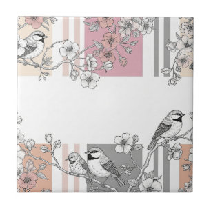 Azulejo De Cerâmica Elegante Floral de Listra de Pêssego (10)