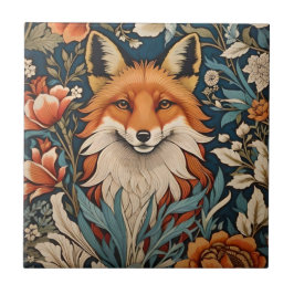 Azulejo De Cerâmica Elegante Fox William Morris Inspirou Floral