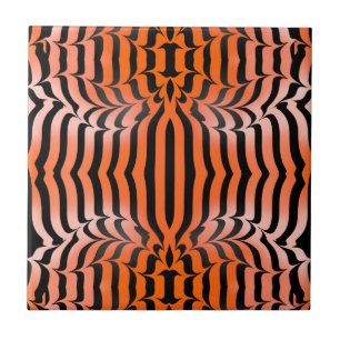 Azulejo De Cerâmica Elegante Impressão de Escórias Estéticas Laranja e