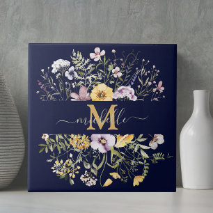 Azulejo De Cerâmica Elegante Jardim Floral de Flores Silvestres Colori