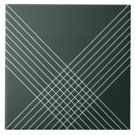 Azulejo De Cerâmica Elegante Moderno Geométrico Em Verde Escuro
