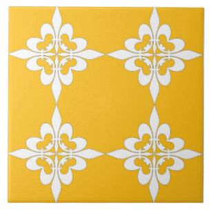 Azulejo De Cerâmica Elegante, moderno, ornamental, amarelo-mostarda, b