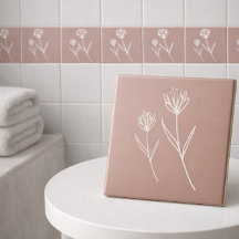 Elegante Nome de Flor Simples em Rosa Poeirento