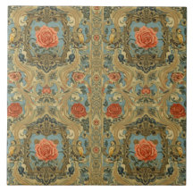 Elegante Nouveau Floral Vintage com Aves