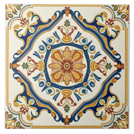 Azulejo De Cerâmica Elegante Ornamentado Colorida Espanhol