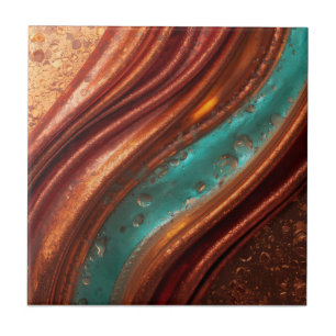 Azulejo De Cerâmica Elegante ouro metálico com pátina de cobre rico