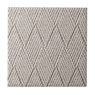 Azulejo De Cerâmica Elegante Padrão de Tricô em Creme Claro com Diaman